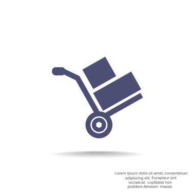 El arabası ile kutuları simge