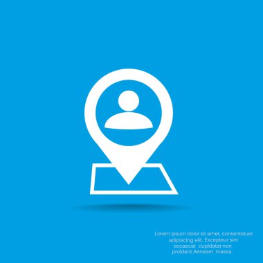 İnsan konum işaretçisi basit simgesine