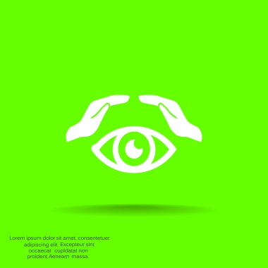 İnsan göz ve ellerini web simgesi