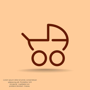 Basit bebek arabası anahat web simgesi