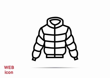 Kış ceket düz simgesi