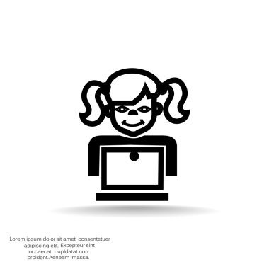 liseli kız ile laptop