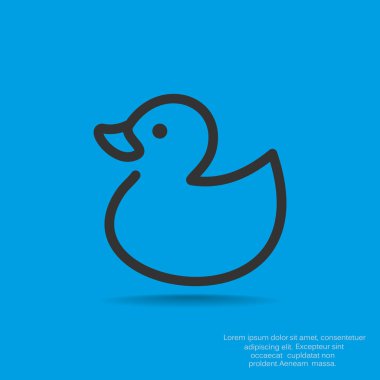 Oyuncak ördek yavrusu anahat web simgesi