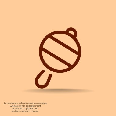 Icône de hochet de bébé simple, contour vector illustration