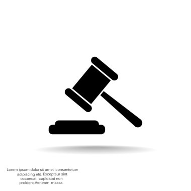 Açık artırma çekiç basit web simgesi