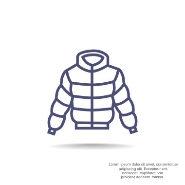 Kış ceket düz simgesi