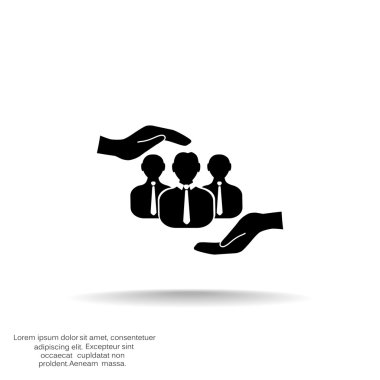 Grup insanlar ve eller simgesini