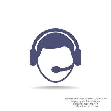 CallCenter operatör basit web simgesi