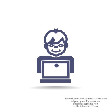 Öğrenci dizüstü bilgisayar simgesi