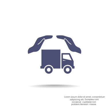 Eller basit web simgesi ile kamyon