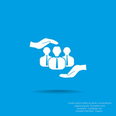 Grup insanlar ve eller simgesini