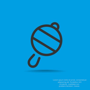 Icône de hochet de bébé simple, contour vector illustration