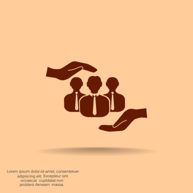 Grup insanlar ve eller simgesini