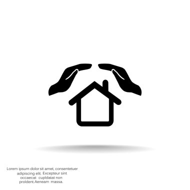 Eller basit simgesi olan ev