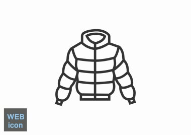 Kış ceket düz simgesi