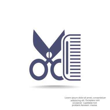 Tarak ve makas basit simgesi