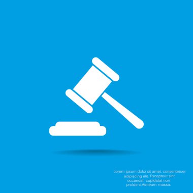 Açık artırma çekiç basit web simgesi