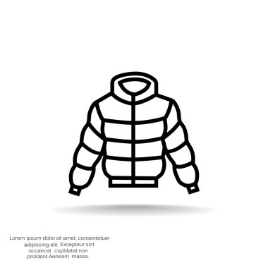 Kış ceket düz simgesi