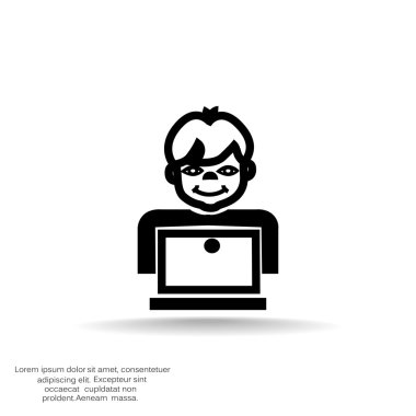 Öğrenci dizüstü bilgisayar simgesi