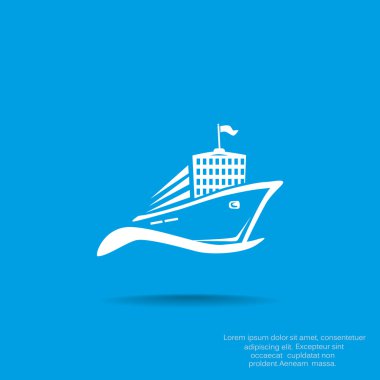 Dalga web simgesi üzerinde gemi