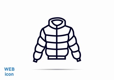 Kış ceket düz simgesi
