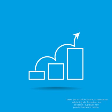 Grafik simgesi üzerinde Eğri ok