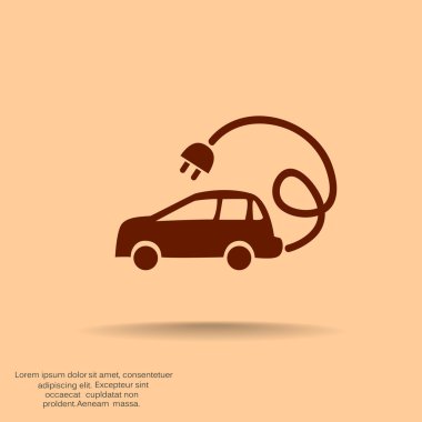 Elektrik araba basit web simgesi