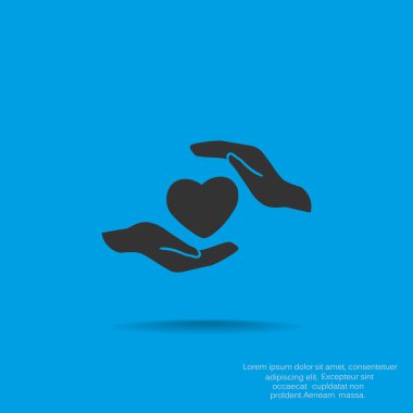 Ellerin simgesinde kalp