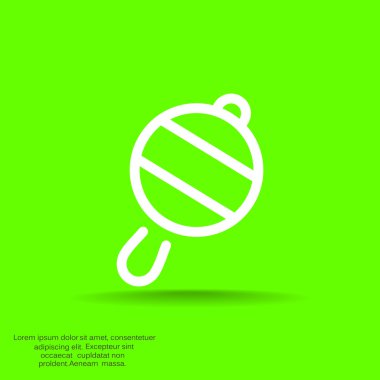 Icône de hochet de bébé simple, contour vector illustration