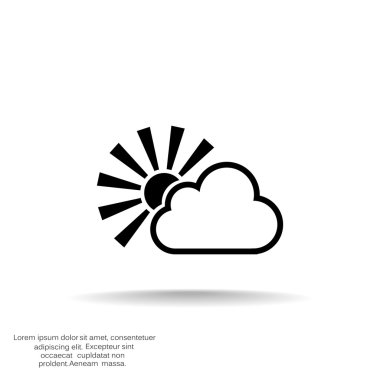 Güneş bulut basit simgesiyle