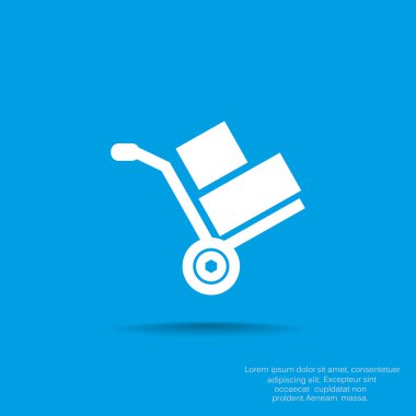 El arabası ile kutuları simge