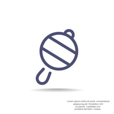 Icône de hochet de bébé simple, contour vector illustration