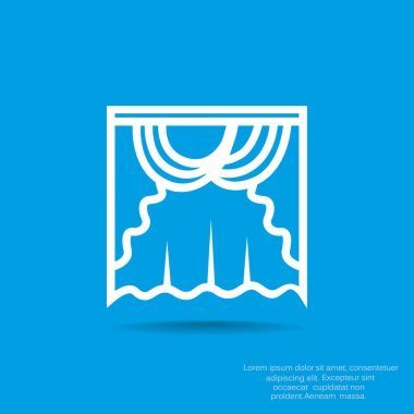 Pencere perde düz simgesi