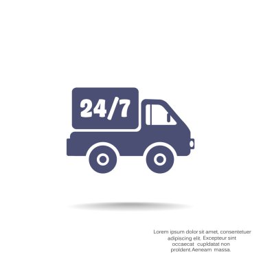 Sevkiyat teslimat kamyonu web simgesi