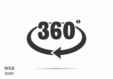 yuvarlak ok simgesi ile 360 derece