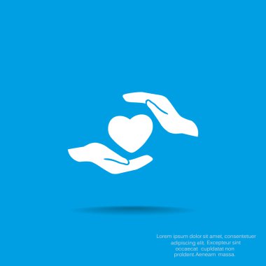 Ellerin simgesinde kalp