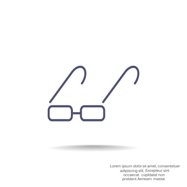 Basit dikdörtgen gözlük simgesi