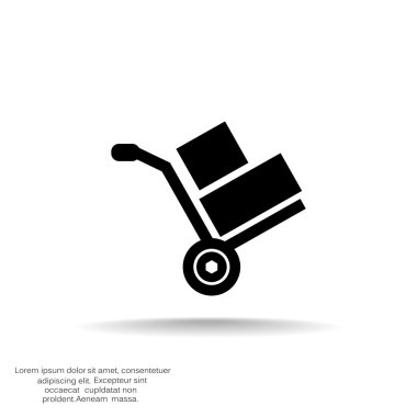 El arabası ile kutuları simge