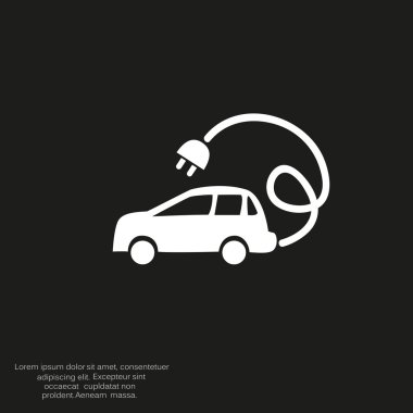 Elektrik araba basit web simgesi