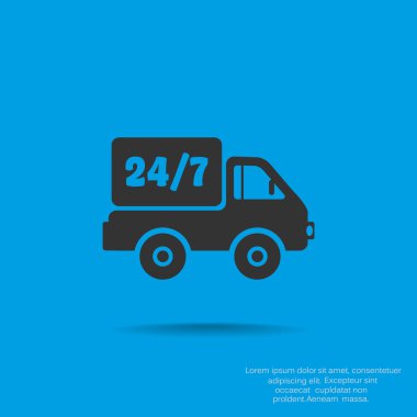Sevkiyat teslimat kamyonu web simgesi
