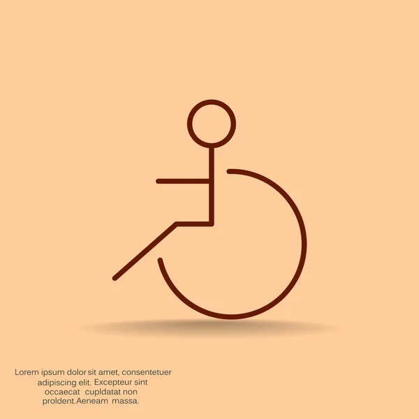 Disabled on wheelchair simple icon — Stock Vector