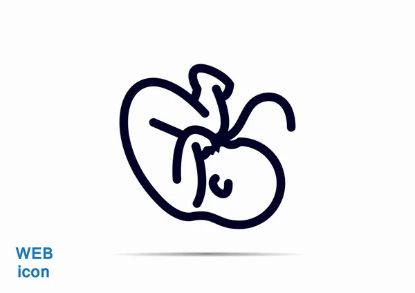 Embryon baby med navelsträngen symbol — Stock vektor