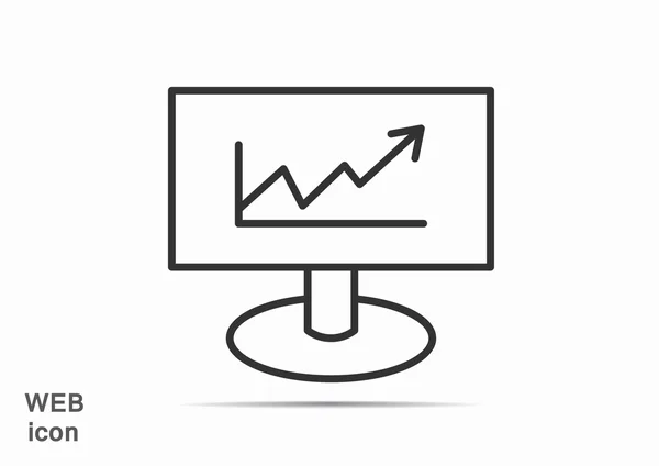 Monitor con icono web gráfico — Vector de stock