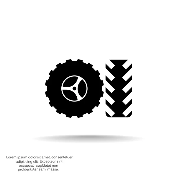 Rueda y neumático icono web — Archivo Imágenes Vectoriales