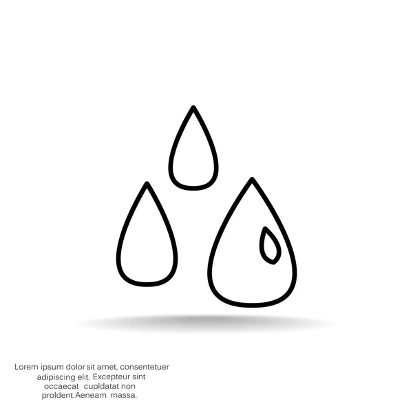 Gotas líquidas icono web simple — Vector de stock