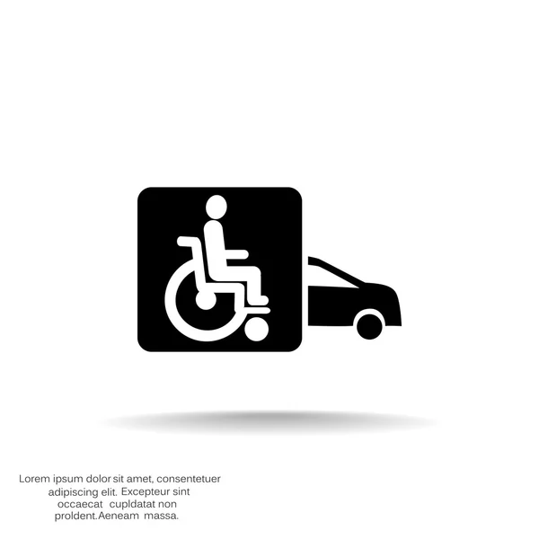 Handicap in auto-pictogram — Stockvector