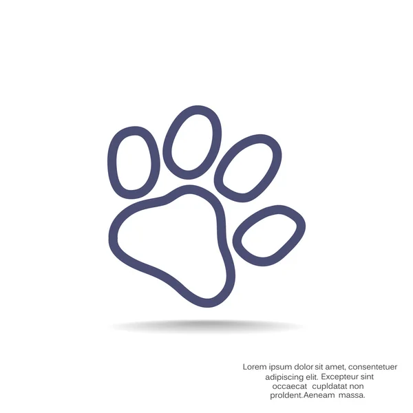 Dog paw track simple icon — Stock Vector