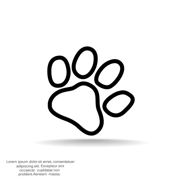Hund tass enkel spårsymbol — Stock vektor