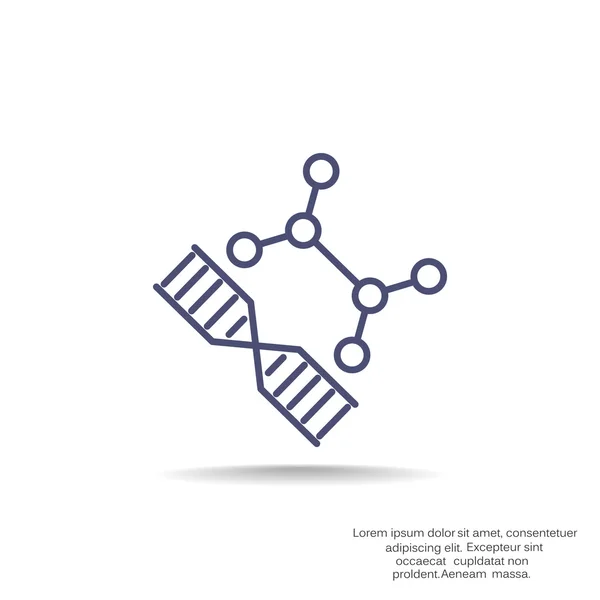 Dna-Genetik-Web-Symbol — Stockvektor