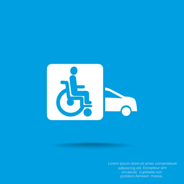 Handicap in auto-pictogram — Stockvector